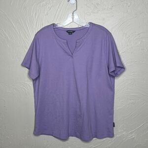 Eddie Bauer Purple Short Sleeve Top - Women's XL